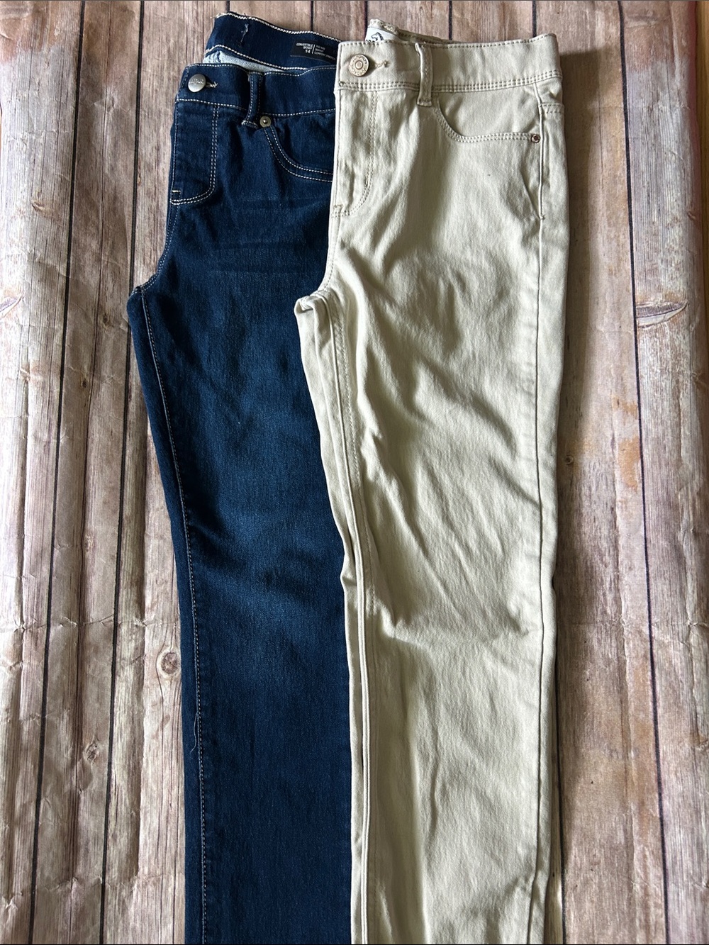 Kids bottoms in Navy and Cream — Classic Five-Pocket Style